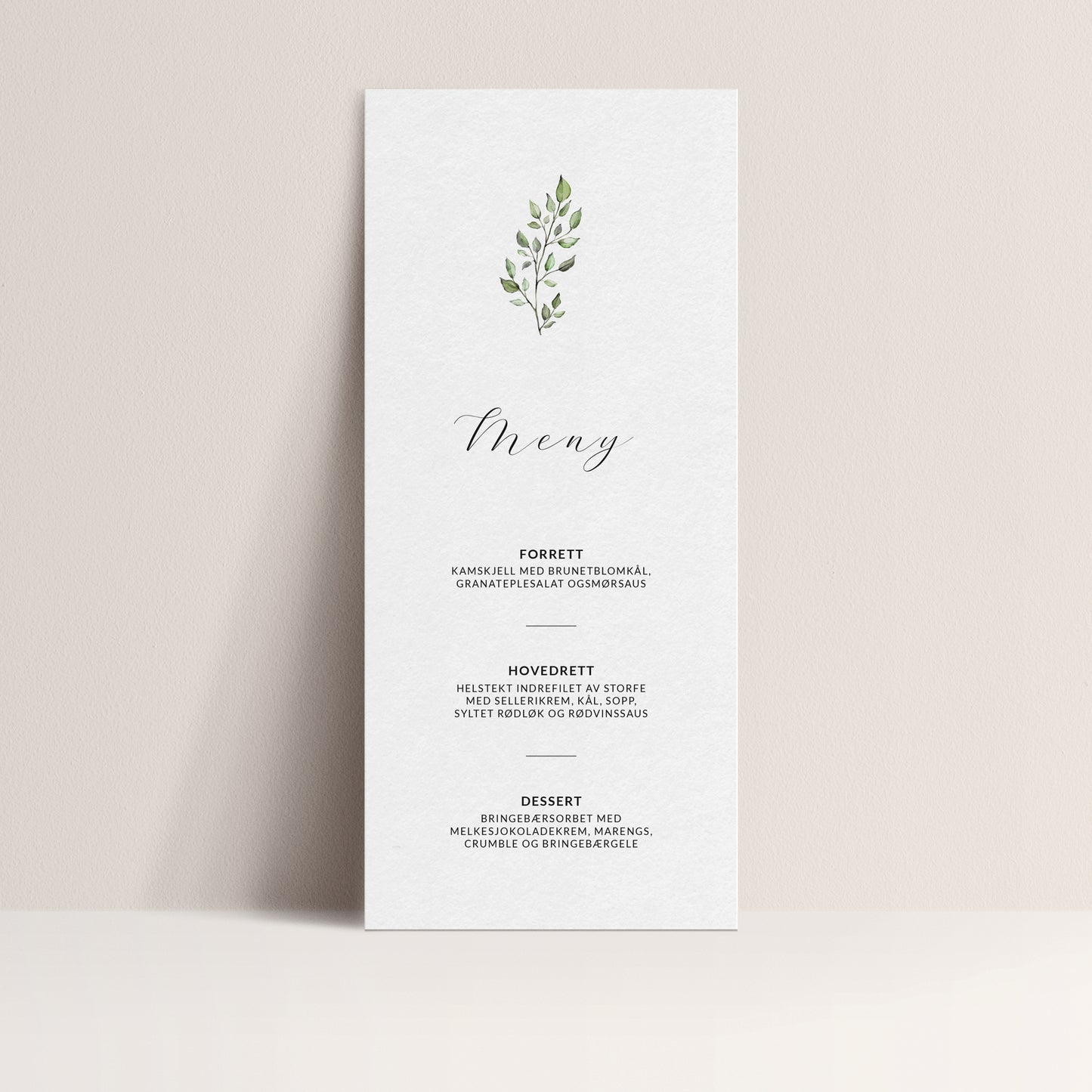 Meny - Botanisk Hage
