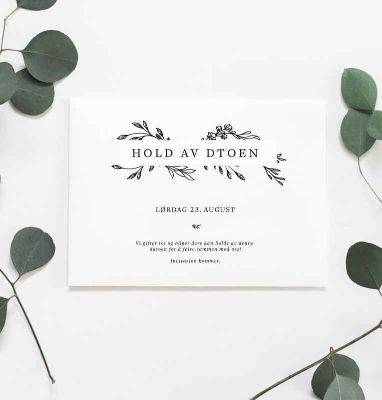Save the Date card - Flora