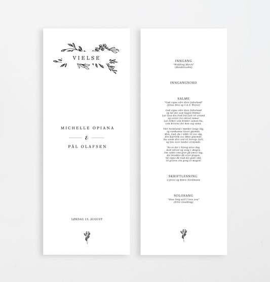 Wedding Program - Floral