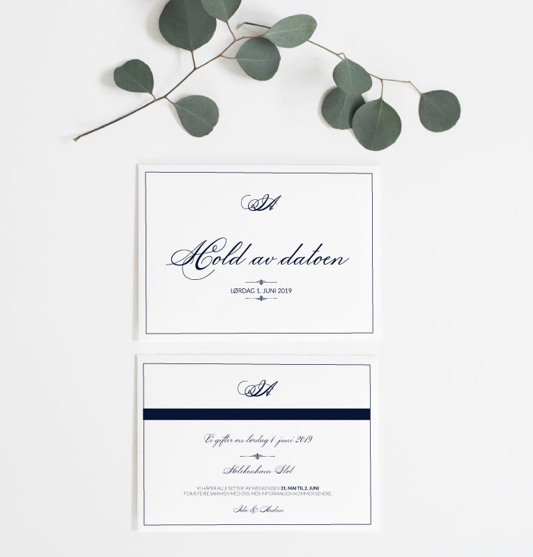 Save the Date card - Sophisticated Blue