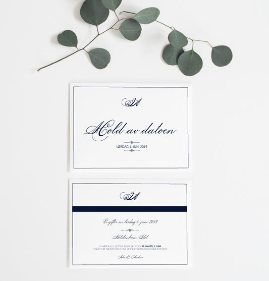 Save the Date card - Sophisticated Blue